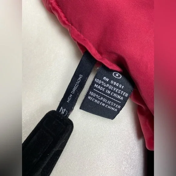 Small New Directions ND Red Scrunch Lightweight Vest w/ Pockets - Picture 9 of 9